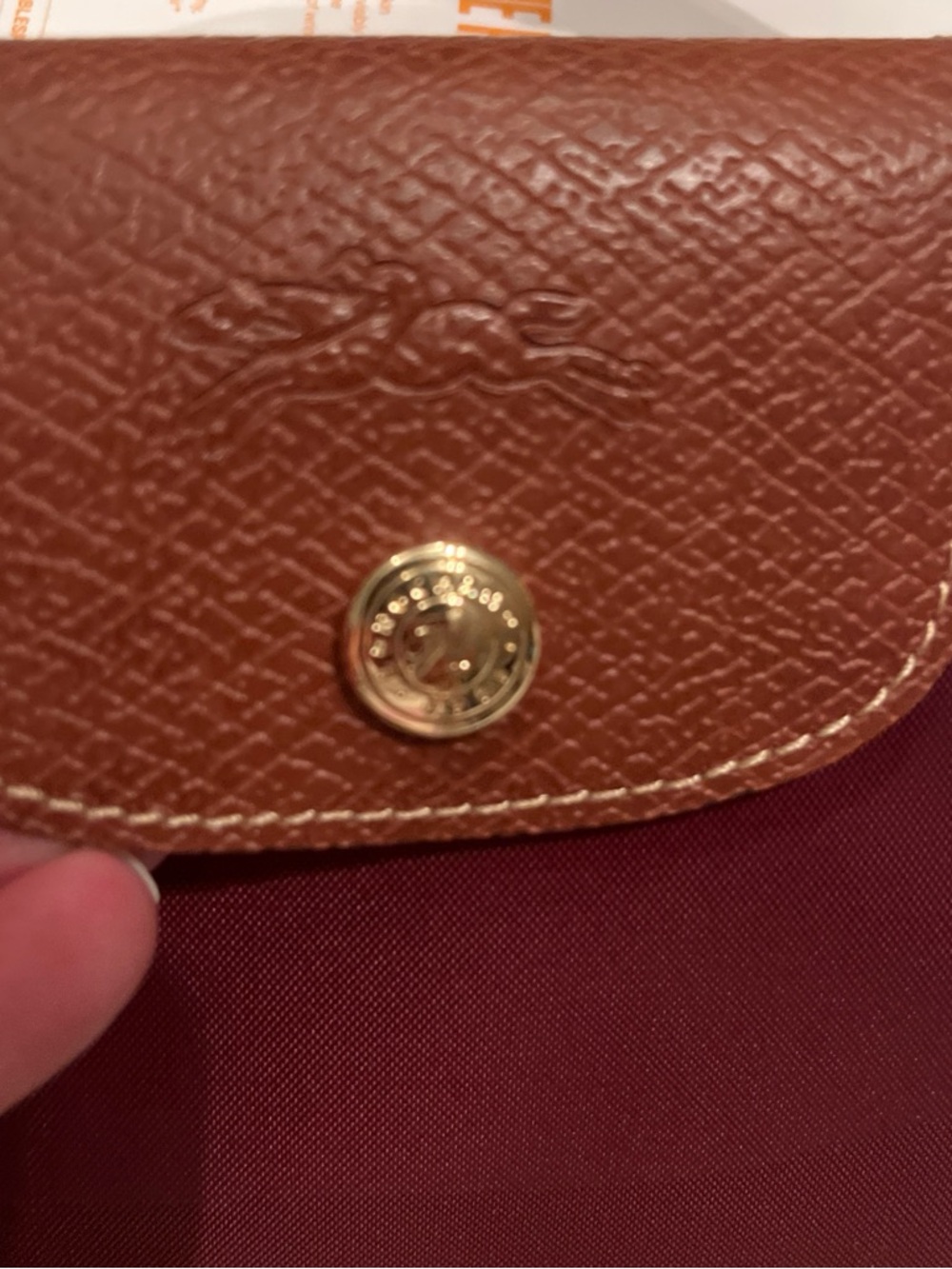 Longchamp Le Pliage Small Top-Handle Bag in Burgundy - Picture 4 of 4